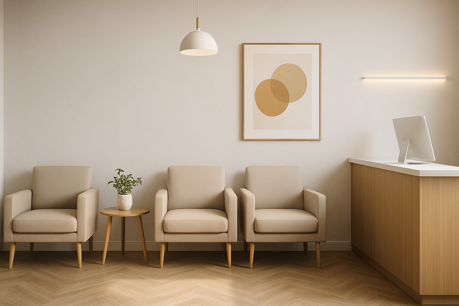 Modern Waiting Room with Minimalistic Interior