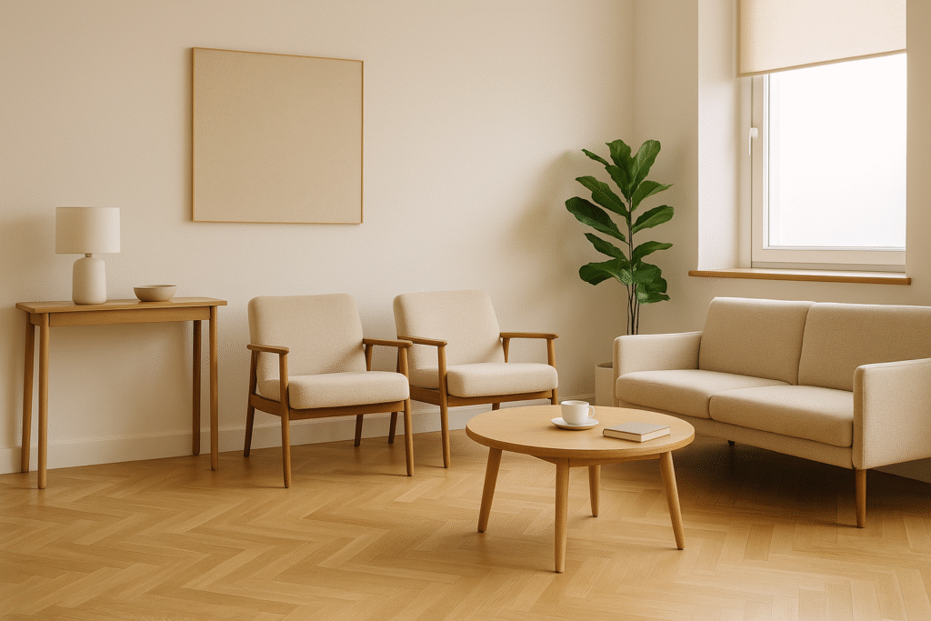Modern Waiting Room with Minimalistic Interior